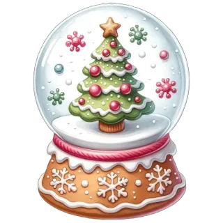 🫥 snow globe, christmas tree, holiday, christmas, snow, winter, decoration, ornament telegram sticker