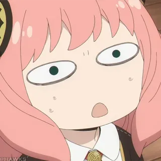 🍥 Anya Forger Spy x Family Anime, Personnage, Drôle, Meme, Anya, Spy x Family, Cheveux roses, Mignon telegram sticker