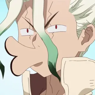 ⛰ Senku Ishigami Dr. Stone anime, character, dr. stone, senku, ishigami, funny face telegram sticker