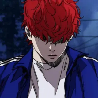 🚲 аниме, персонаж, рыжие волосы, портрет telegram sticker