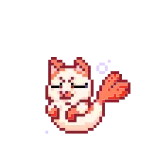 🧜‍♀️ mèo, tôm, pixel art, dễ thương, động vật, hoạt hình telegram sticker
