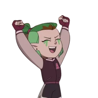 😊 Amity Blight The Owl House dibujos animados, animado, feliz, celebrando telegram sticker