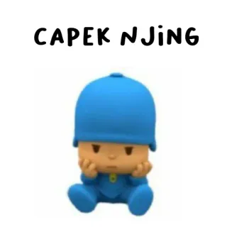 👀 Pocoyo CAPEK NJING pocoyo, capek, njing, tired, indonesian, cartoon telegram sticker