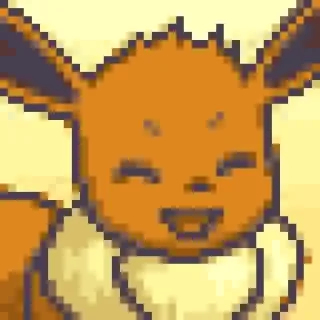 😄 Eevee Eevee, Pokémon, Video game, imut, hewan, mamalia, Pocket Monster, Anime, Manga telegram sticker