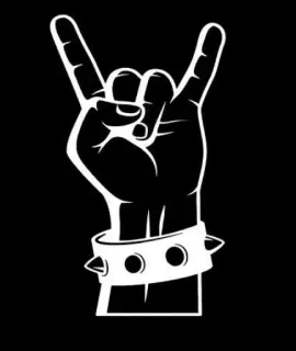 🤘 ร็อค, ท่าทางมือ, ร็อคแอนด์โรล, เมทัล, เขาวัว, สติกเกอร์ telegram sticker