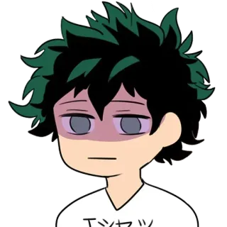 😐 Izuku Midoriya My Hero Academia エンサツ Anime, Manga, Deku, Erschöpft, Cartoon, My Hero Academia, Müde, Izuku Midoriya telegram sticker