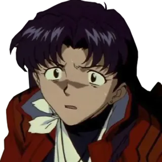 😳 Misato Katsuragi Neon Genesis Evangelion anime, misato, evangelion, character, emotional, worried telegram sticker