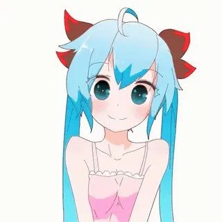 ❤️ Anime, Mädchen, Manga, blaue Haare, Cartoon, Illustration whatsapp sticker
