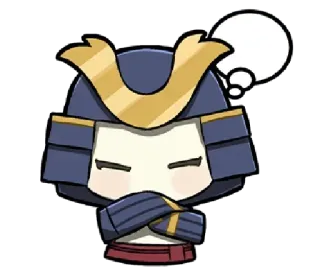 😑 samurai, armor, thinking, helmet, contemplative telegram sticker