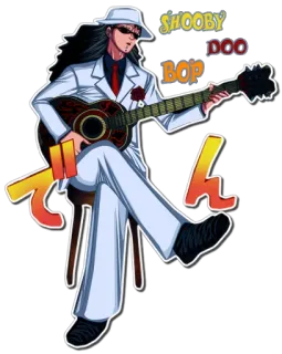 😎 SHOOBY DOO BOP musik, gitar, topi, kacamata hitam telegram sticker