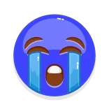 😭 weinen, emoji, traurig, blau telegram sticker