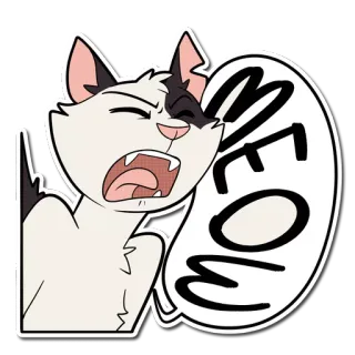 😾 MEOW gato, miau, animal, adesivo, desenho animado telegram sticker