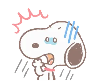 😱 Snoopy 狗, 卡通, 花生, 压力大, 担心 whatsapp sticker