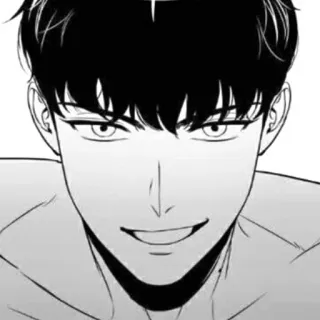 🍾 Mann, Anime, Manga, Gesicht, Porträt, Schwarzweiß telegram sticker