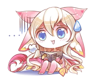😅 Anime, Manga, Chibi, Mignon, Lecture, Livre whatsapp sticker