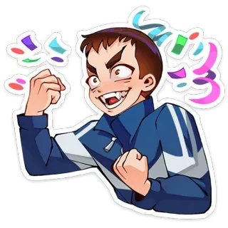 🥳 バンザイ perayaan, kebahagiaan, semangat, anime, manga whatsapp sticker