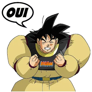 👍 Goku Dragon Ball OUI goku, anime, dragonball, oui, ja, französisch whatsapp sticker