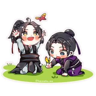 🥳 @kuroneko_ma chibi, anime, cute, butterfly, characters telegram sticker