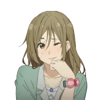 😉 anime, girl, wink, cartoon, character whatsapp sticker