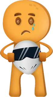 😢 Emoji, Verdrietig, Huilend, Digitale kunst, Cartoon, Personage, Sticker telegram sticker
