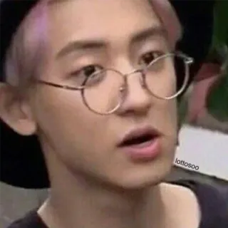 😒 lottosoo kpop, celebrity, portrait, glasses, hat telegram sticker