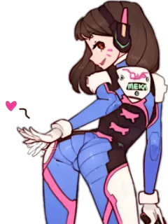 🍑 D.Va Overwatch MEKA D.Va, Overwatch, Video game, Karakter, MEKA, Gamer telegram sticker