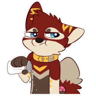 😒 Furry, Antropomórfico, Zorro, Personaje, Lindo, Dibujos animados, Animal, Expresión telegram sticker