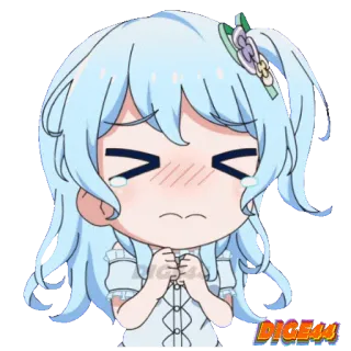 😩 动漫, Q版, 哭, 伤心, 女性, 可爱, 贴纸 whatsapp sticker