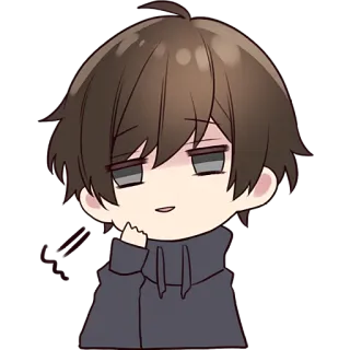 🤭 Аниме, Персонаж, Парень, Милый, Чиби, Мультфильм whatsapp sticker
