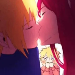 😍 Naruto Uzumaki Naruto อนิเมะ, แฟนอาร์ต, จูบ, คู่รัก, อาย, การ์ตูน, น่ารัก telegram sticker