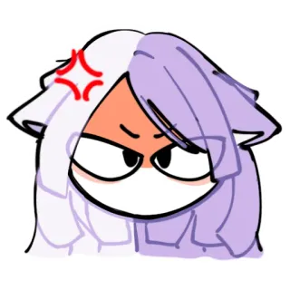 💜 怒り, イライラ, アニメ, キャラクター, 猫耳 telegram sticker