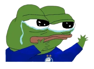 ⚽️ Pepe the Frog meme, katak, pepe, menangis, sedih whatsapp sticker
