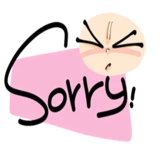 😔 Sorry! desculpa, fofo, desenho animado, expressão, emocional telegram sticker