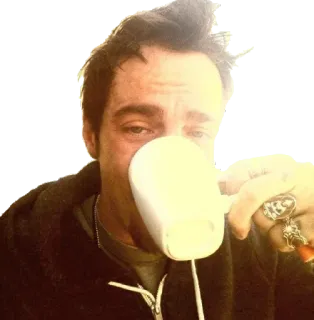 ☕️ man, drinking, coffee, mug, portrait, person telegram sticker
