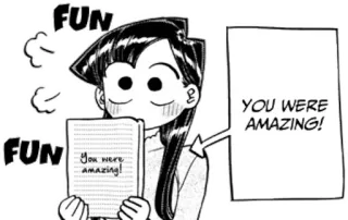 😃 Komi Shouko Komi Can't Communicate You were amazing! Anime, Mangá, Fanart, Komi, Shouko, fofo, reconfortante whatsapp sticker