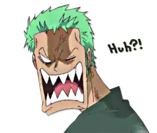 😡 Roronoa Zoro One Piece Huh?! anime, one piece, roronoa zoro, zoro, huh telegram sticker