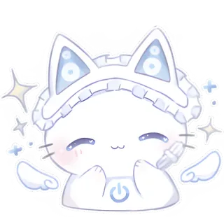 ✨ 고양이, 귀여운, 카와이, 스티커, 만화, 동물, 반짝이 telegram sticker