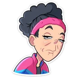 😖 character, cartoon, sticker, woman telegram sticker