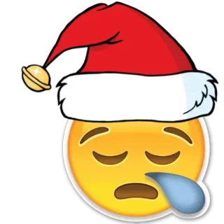 😪 emoji, natal, papai noel, sonolento, feriados, triste telegram sticker