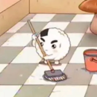 🍙 만화, 주먹밥, 청소, 걸레, 귀여운, 귀여운, 오니기리 telegram sticker