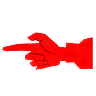 👈 finger, pointing, red, hand, direction, gesture telegram sticker