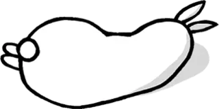 😒 carino, animale, bianco, macchia, cartone animato telegram sticker
