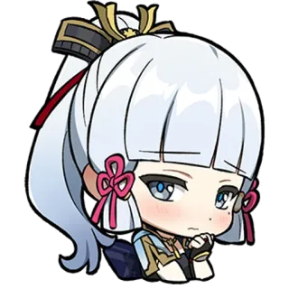 ❄️ Ayaka Genshin Impact anime, video game, genshin impact, ayaka, cute, chibi telegram sticker