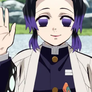 🦋 Shinobu Kocho Demon Slayer Anime, Demon Slayer, Shinobu Kocho, Vague, Salutation telegram sticker