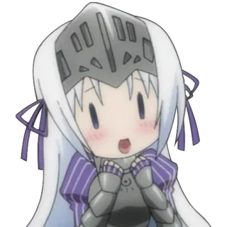 😮 Anime, Manga, Caballero, Armadura, Lindo, Chibi telegram sticker