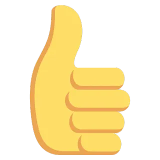 👍 Polegar para cima, Gostar, Concordância, Positivo, Emoji, Gesto de mão telegram sticker