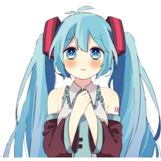 😳 Hatsune Miku Anime, Mädchen, Süß, Blaue Haare, Vocaloid, Manga telegram sticker