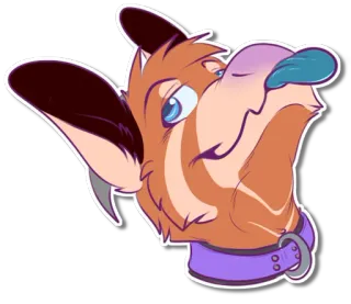 😛 Фурри, Антро, Животное, Собака, Мультфильм, Наклейка whatsapp sticker