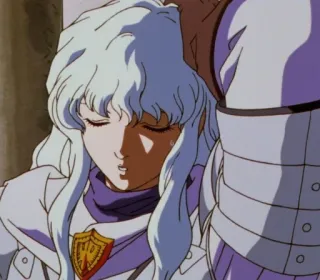😪 Griffith Berserk anime, berserk, griffith, armor, white hair telegram sticker