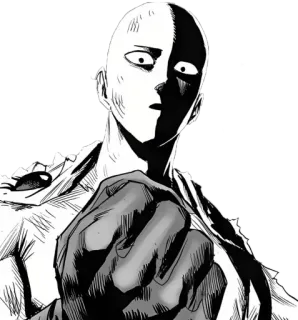 💫 Saitama One-Punch Man anime, held, stoot, saitama, one-punch telegram sticker